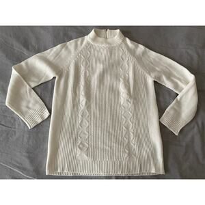 VTG. 50s/60s Mock Turtleneck sweater Cream Ivory long sleeve